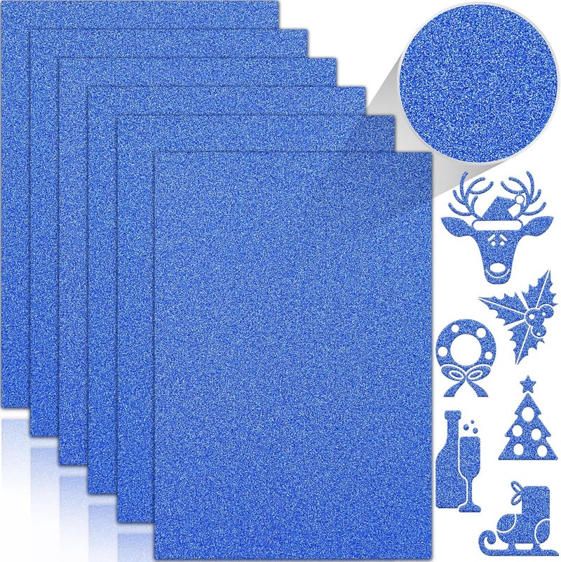 Twavang 24 Sheets Blue Glitter Cardstock Paper, A4 Premium Sparkly Paper for Scrapbook, DIY Projects, Party Decoration, Gift Box Wrapping 250GSM/92lb - Image 1